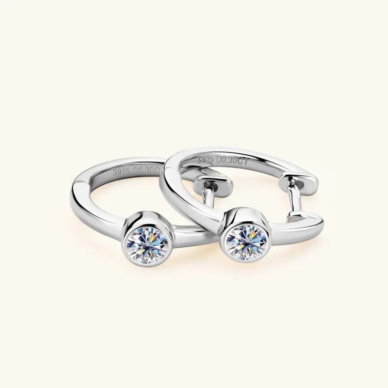 18k Gold 0.3ct 4mm Certified Moissanite Earrings for Women 100% 925 Silver Hoop Earring Wedding Party Jewelry Wholesale