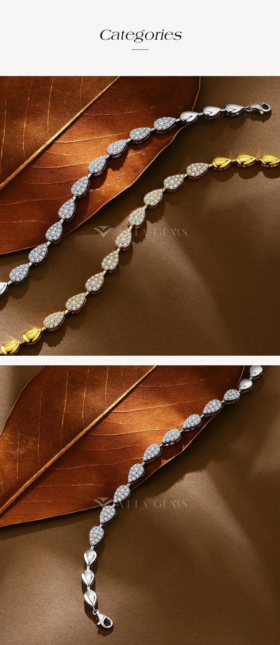 Luxury Moissanite Bracelet for Women Pear Shape Full D Color VVS1 Diamond S925 Silver White Gold Plated Wedding Jewelry