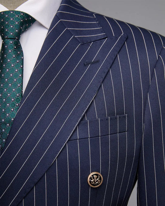 Men Suits Men's Two Piece Suit Double Breasted Man Fashionable and Slim-fitting Design Groom Wedding Dress Casual Striped Fabric