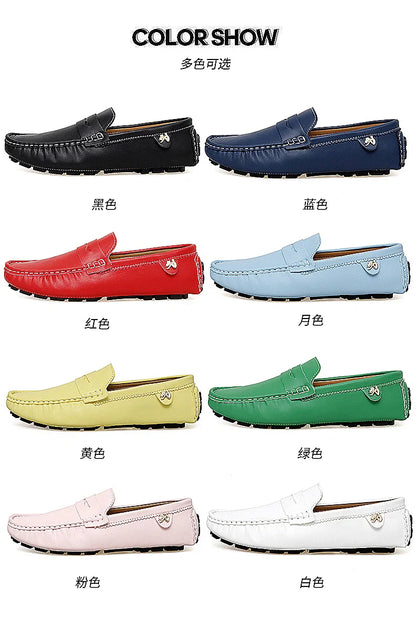 2025 New Handmade Beanie Shoes Men's Soft Sole Lazy Korean Style Trbottomy Easiest for Match Casual Slip-On Driving