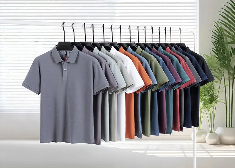 100% pure cotton luxury brand short sleeve men's polo shirt summer fashion letter embroidery design golf top breathable T-shirt