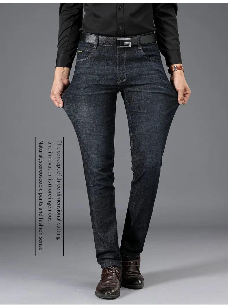 2026 Brand Best Price Comfort Straight Denim Pants Men's Jeans Business Casual Elastic Male High Quality Trousers