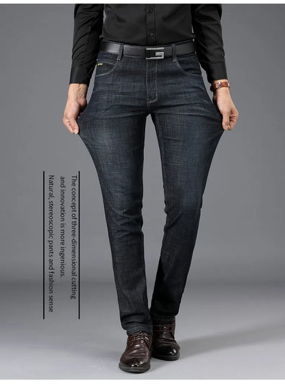 2026 Brand Best Price Comfort Straight Denim Pants Men's Jeans Business Casual Elastic Male High Quality Trousers