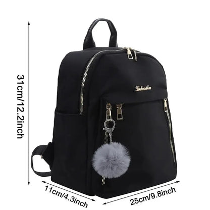 Simple Large Capacity Black Travel Backpack Women's Harajuku Style Student Backpack Unisex High Street Style Backpack