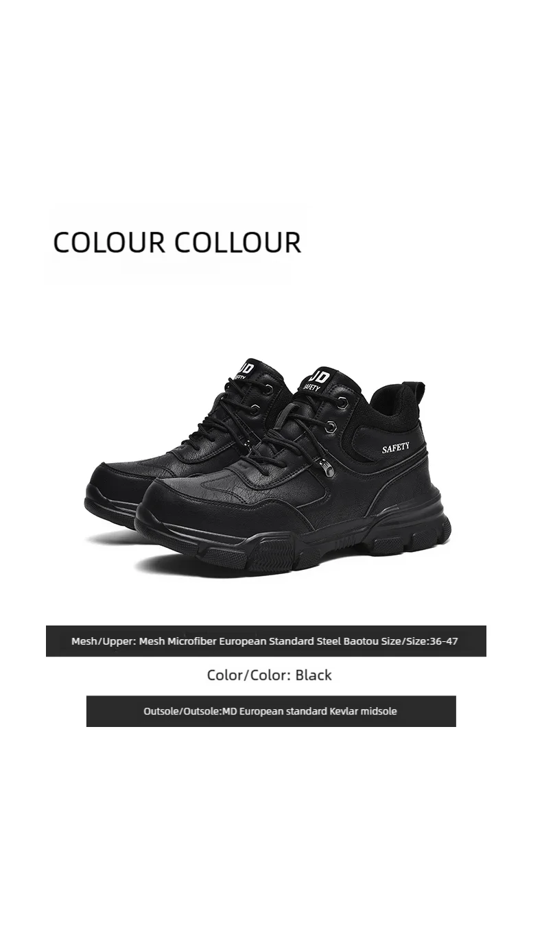 Man Safety Shoes Puncture-Proof Work Sneaker Waterproof Work Shoes Steel Toe Shoes Safety Boots Indestructible Shoes Lightweight
