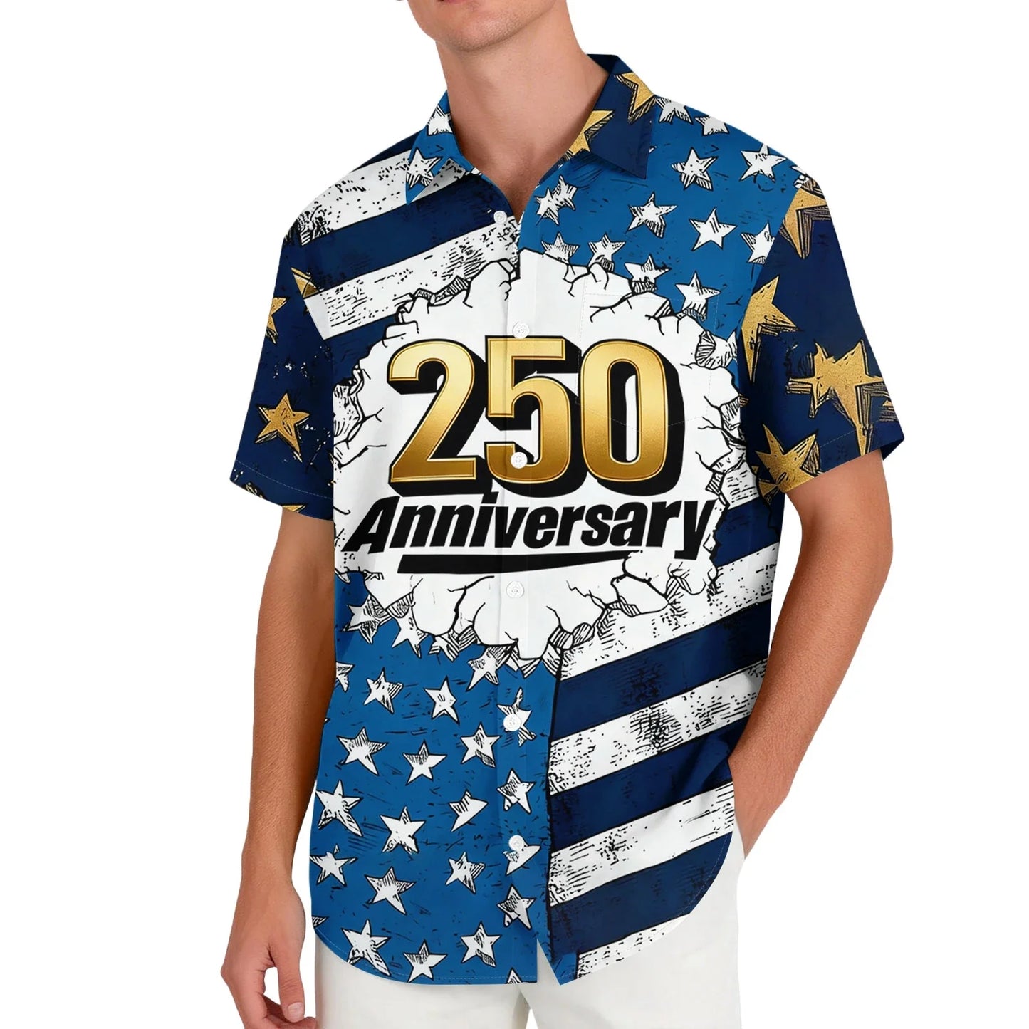 Patriotic American Flag Print Mens 250 Years of Freedom Raglan T Shirt Waffle V Neck Short Sleeve Casual Tops
