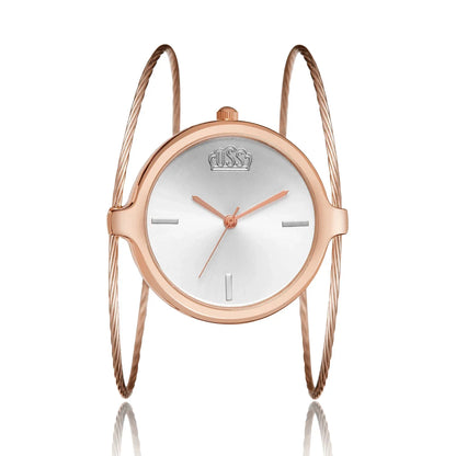 Fashion casual ladies quartz watch, round bracelet watch, elegant alloy ladies watch, quartz watch.