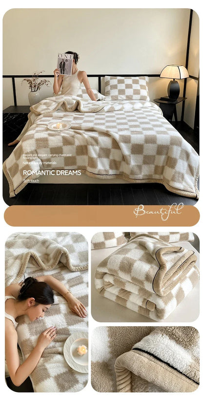 New Grade A Half-sided Velvet Autumn Winter Keep Warm Blankets for Bed Soft Fluffy Warmth Sofa Blanket Shawl Napping Blankets