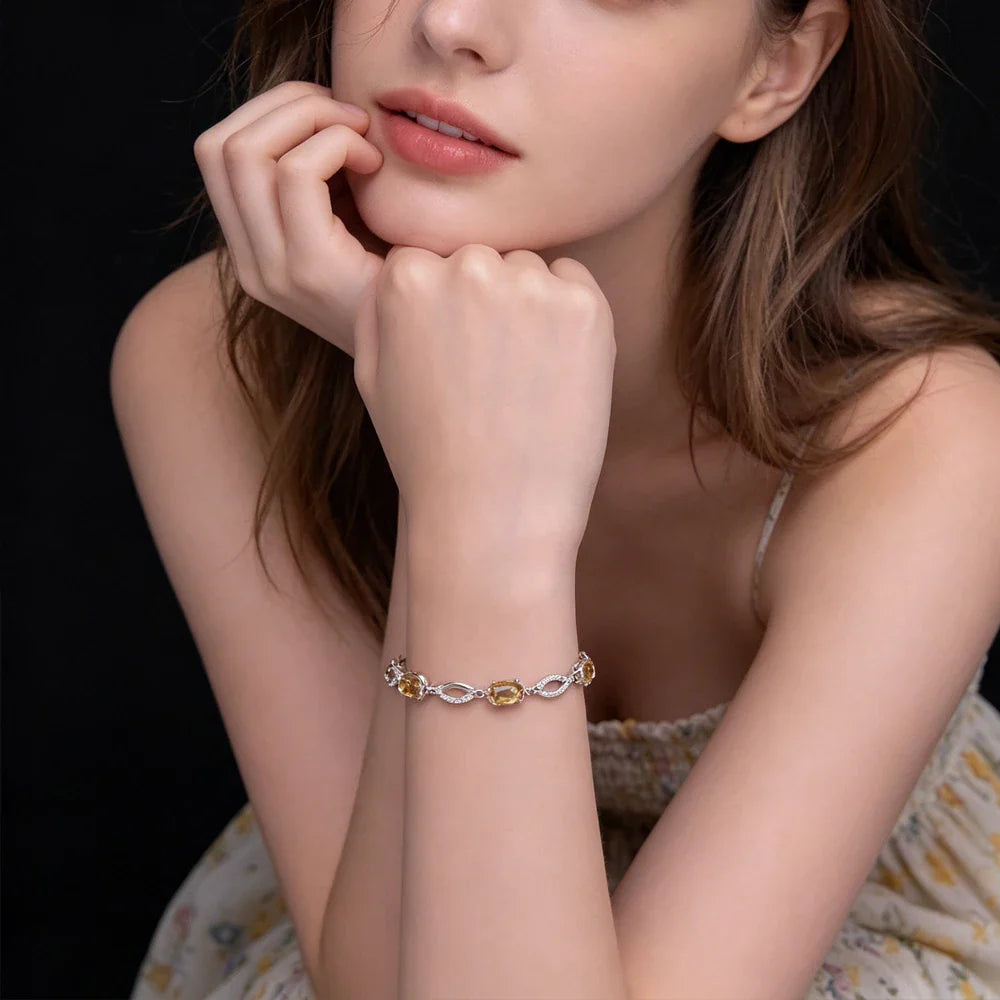 Zultanite Bracelet Sterling 925 Silver Oval Cut 5*7mm Created Sultanite Color Chance Fine Jewelry for Women Wedding Party Gift