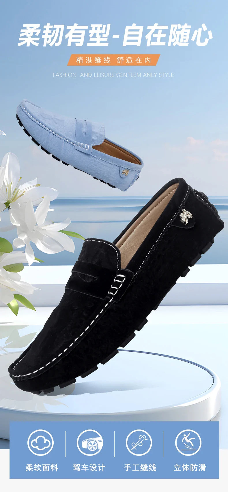 2025 Novos Sapatos Gorro Feitos à Mão Masculinos de Luxo Leve Estampa Crocodilo Tendência Mais Fácil de Combinar Slip-On Loafers Preguiçosos Sapatos da Moda para Dirigir Masculinos e Femininos