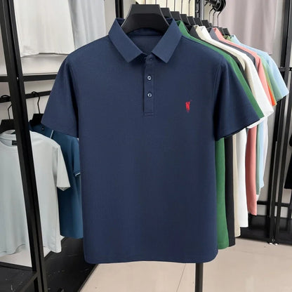 Luxury brand pony embroidery short sleeve polo shirt summer breathable solid color casual men T-shirt fashion high-end Paul top