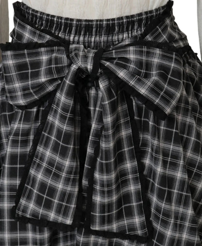 Liz Japanese New 2026 Spring Sweet Girl Heart Buckle Double Bow Lace Patchwork High-waisted Kawaii Elegant Princess Short Skirt