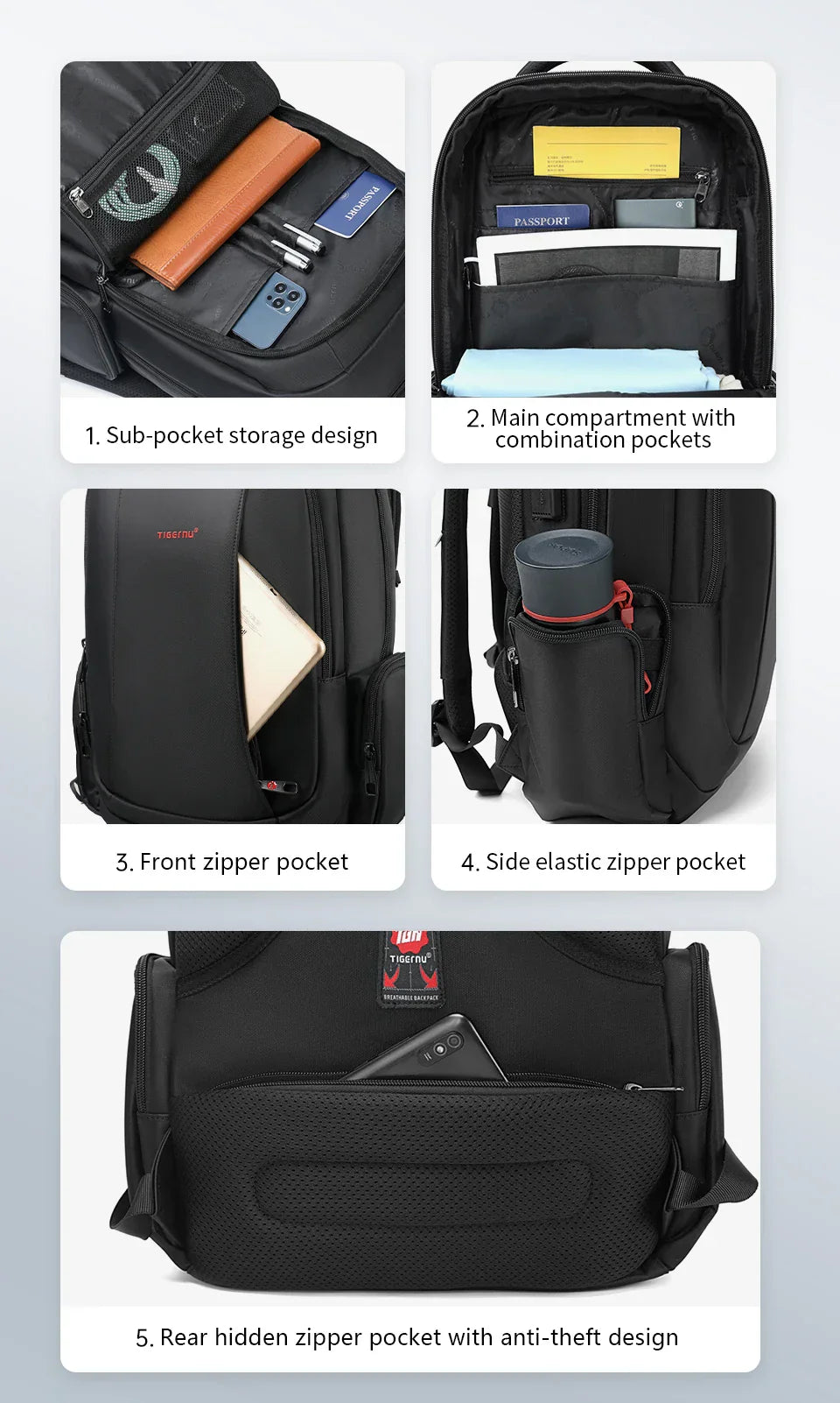 Waterproof Nylon Backpack Female Men's Backpack For 15.6 Laptop Notebook Bag Mochilas School Backpacks Bag Male Knapsack