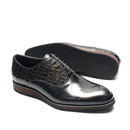 Classic Italian Casual Business Men's Oxford Formal Shoes Genuine Leather Black Handmade Comfortable Sole Lace-up Man Sneakers