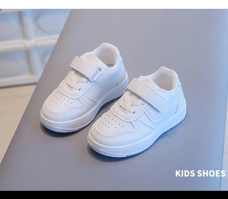 Tenis Sneakers Kids Spring/Autumn New Boys Girls Sports Shoes Casual Board Shoes Leather Soft Soled Children Small White Shoes