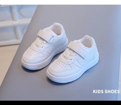 Tenis Sneakers Kids Spring/Autumn New Boys Girls Sports Shoes Casual Board Shoes Leather Soft Soled Children Small White Shoes