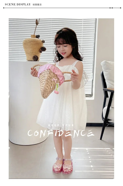 2025 New Summer Children's Sandals Little Princess Shoes Girls Sandals Baby Jelly Shoes Girls Beach Shoes