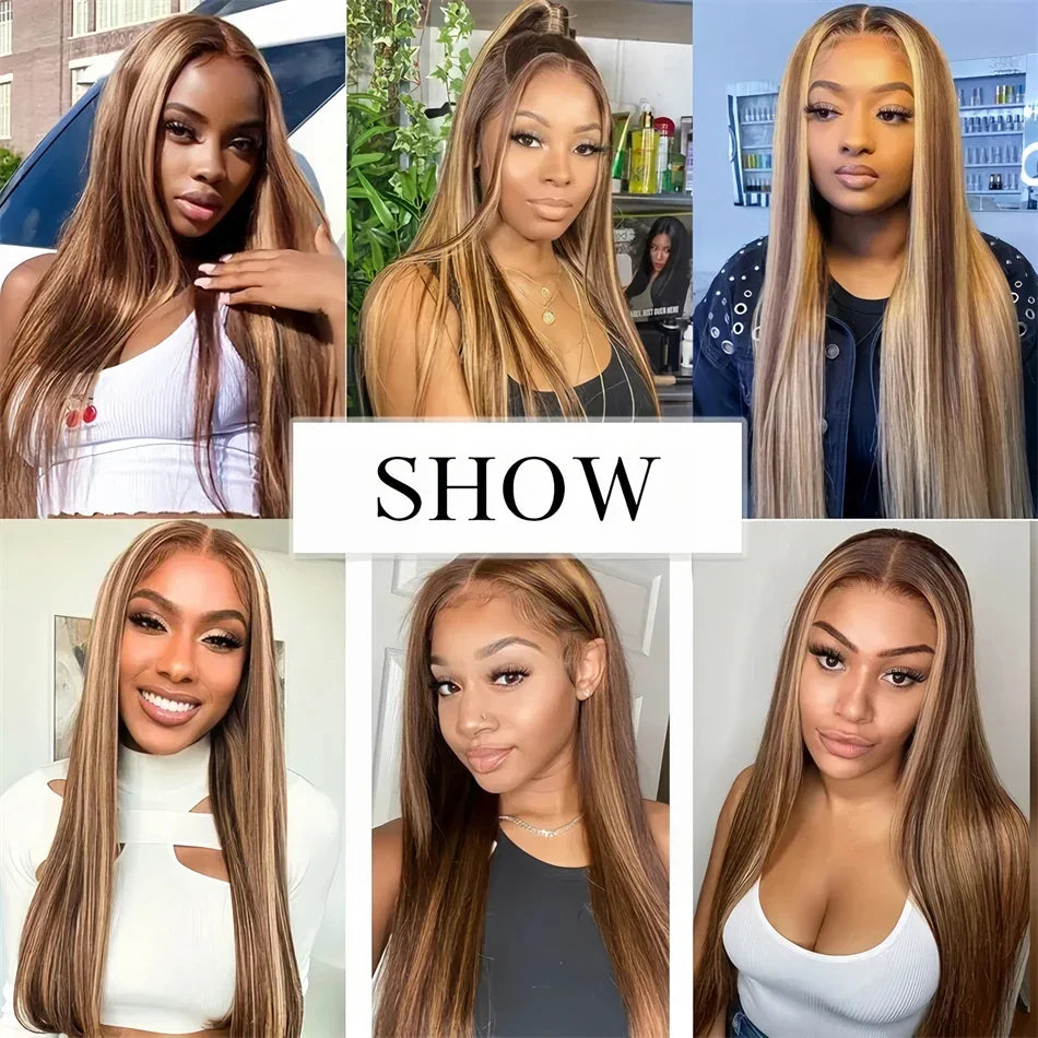straight hd lace frontal wig 13x6 highlight wig 13x4 lace frontal blonde wig bone straight human hair wigs Brazilian