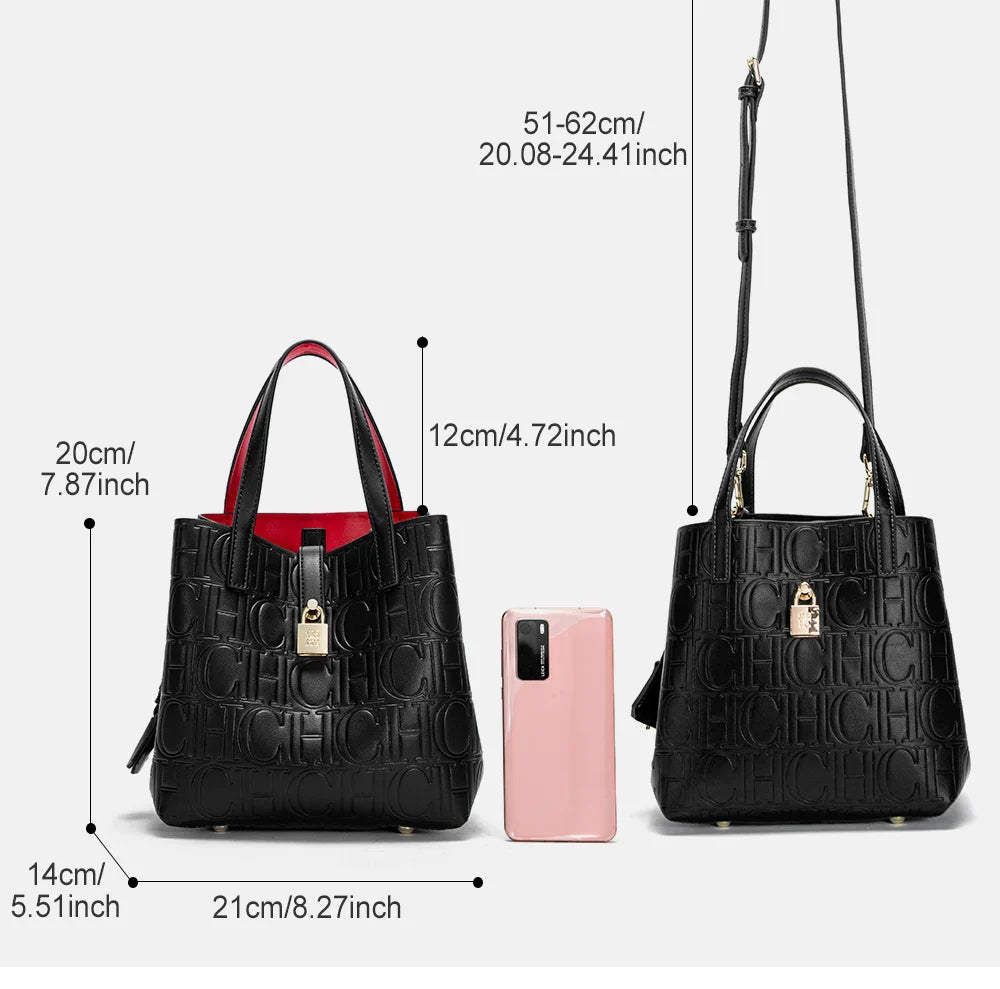 Women's Tote Bag New Steel Embossed Handheld Bun Mother Shopping Bag
