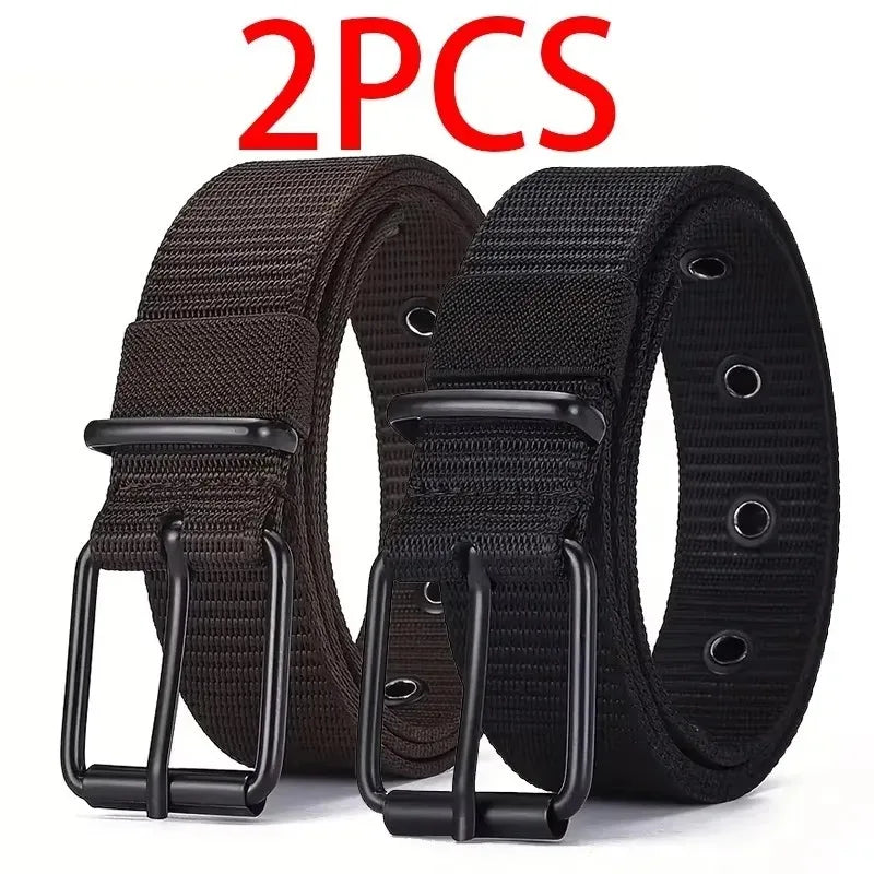 2PC Unisex Super Durable Nylon Belt With Quick Release Buckle For Daily Workwear Outdoor Sports Hiking Camping Casual Wear