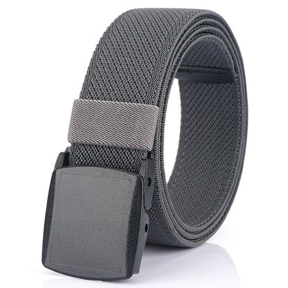 Metal Free Men's Elastic Belt Strong Engineering Plastic Quick Release Nylon Buckle Unisex Stretch Belt Outdoor Girdles