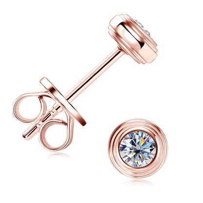 2025 Trendy 3mm Moissanite Jewelry Set 925 Silver Plated Rose Gold Necklace Bracelet Earrings Set for Women Valentine's Day Gift