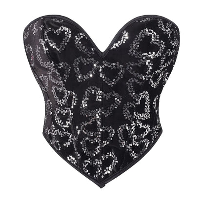 Women Fashion Corset Crop Top Lace Up Brocade Overbust Bustiers Body Shaper Lingerie Sexy Woman Push Up Corselet