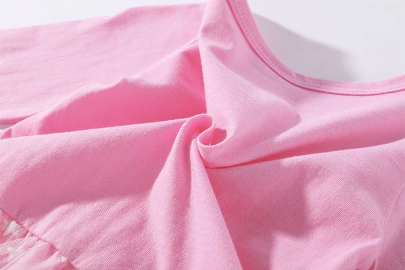 Baby Girls Dress Children Cartoon Mesh Star Sequins Princess Dress Kids Flying Sleeve Skirt For Birthday Gift