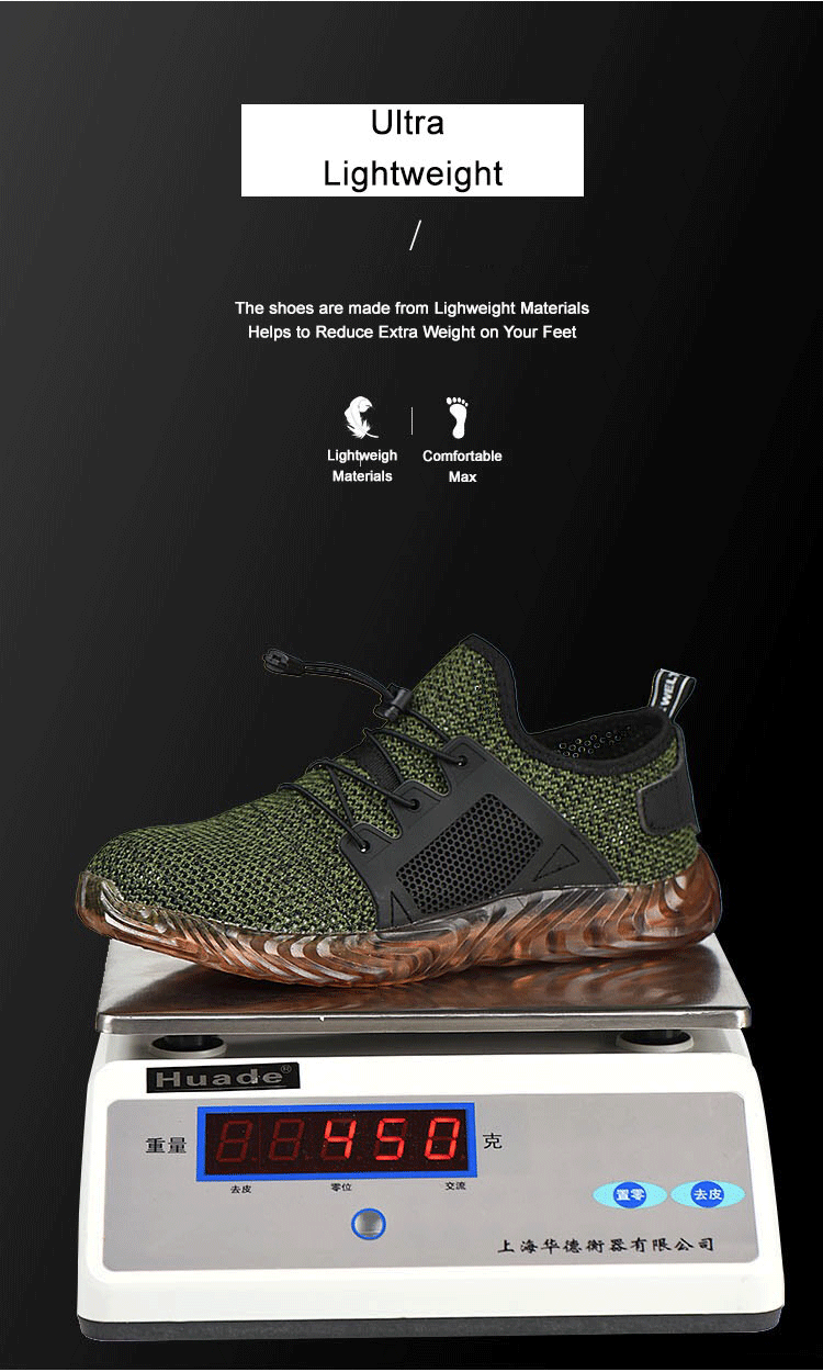 Summer Mesh Work Sneakers Lightweight Steel Toe Work Boots Indestructible Safety Shoe Breathable Construction Work Boot Footwear