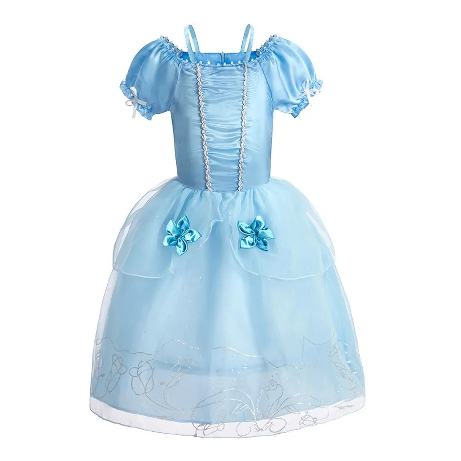 Little Girl Rapunzel Costume Party Fancy Princess Dress Christmas Cosplay Belle Sleeping Beauty Cinderella Carnival Disguise