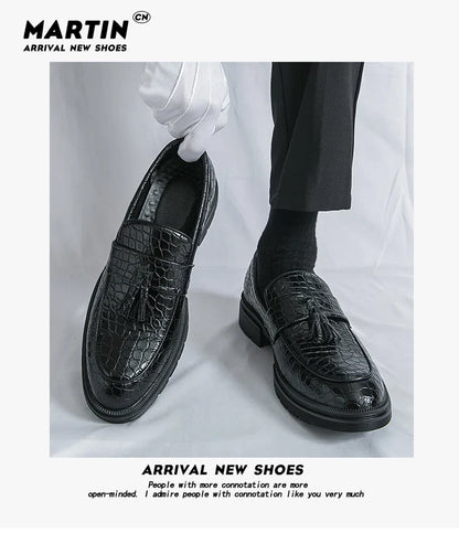 Formal Shoes For Men Fashion Casual Leather Loafers Male Slip On Business Leather Shoes Men's Dress Shoes Party Office Loafers