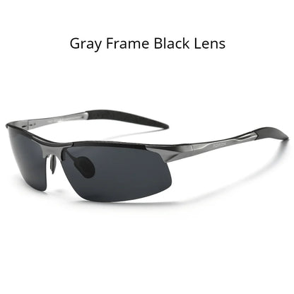 Sunglasses Men Aluminum Magnesium Frame Sport Sun Glasses Driver Retro Goggles
