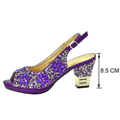 2026 Italian Shoes and Bags Matching Set with Rhinestone Plus Size Shoes Luxury Italian Shoe and Bag Set Wedding Shoes Bride