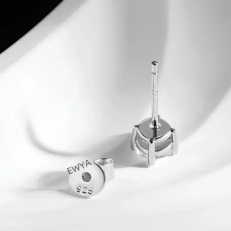 2 in 1 0.5CT Round Brilliant Cut D Color Moissanite Stud Earrings for Women S925 Silver GRA Certified Pierced Earring Gift