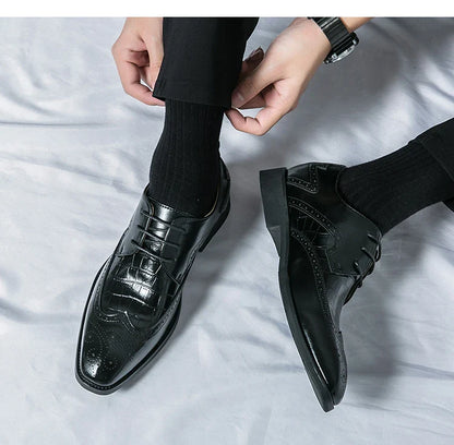 Brock British Korean version high-end suit shoes wedding small leather shoes men's business formal wear trendy men's shoes