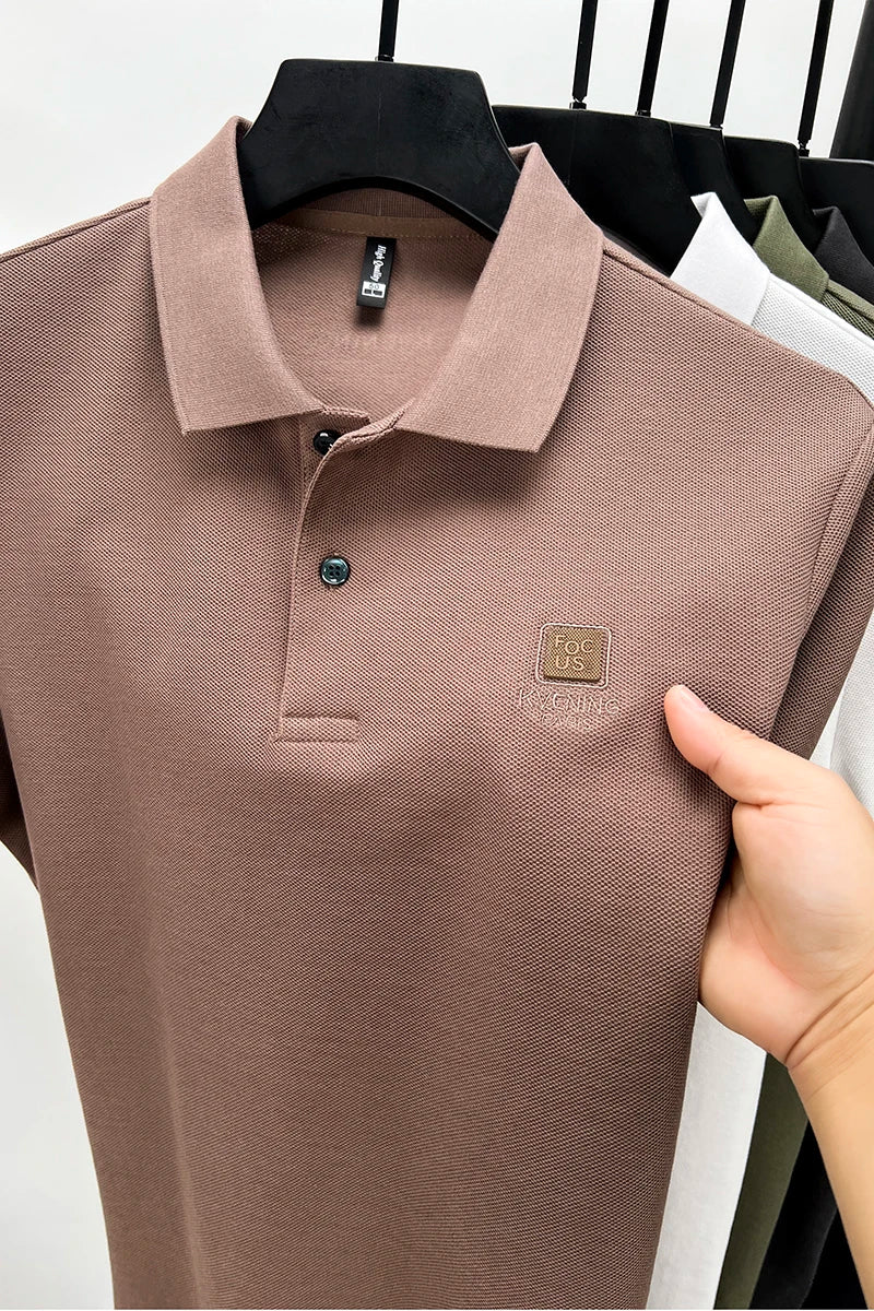 High end brand 100% cotton polo shirt short sleeved men's 2024 summer fashion embroidery comfortable breathable casual T-shirt