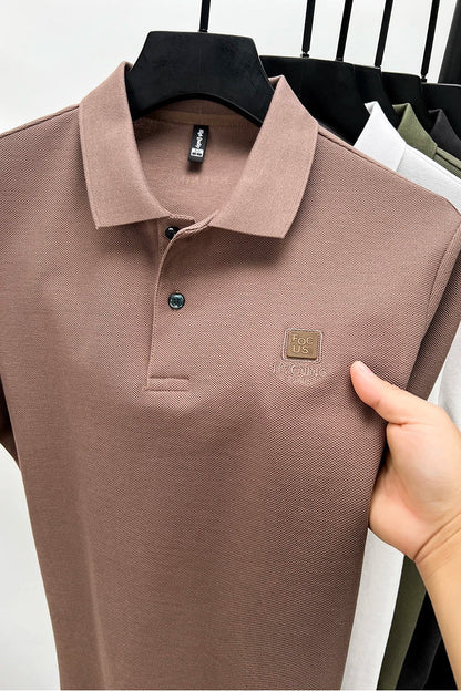 High end brand 100% cotton polo shirt short sleeved men's 2024 summer fashion embroidery comfortable breathable casual T-shirt