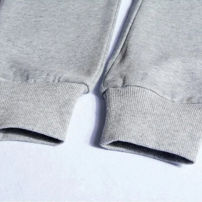 Mens soft comfortable Boston print hooded sweatshirt sweatpants set eco-friendly thin velvet warm autumn winter hoodies
