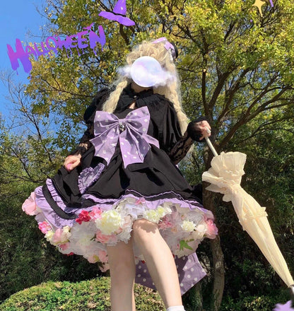 Flowers Crinoline Sweet Fairy Lolita 2024 Spring and Summer Bubble Skirt Gorgeous French Elegant Girl Women's Organza Midi Skirt