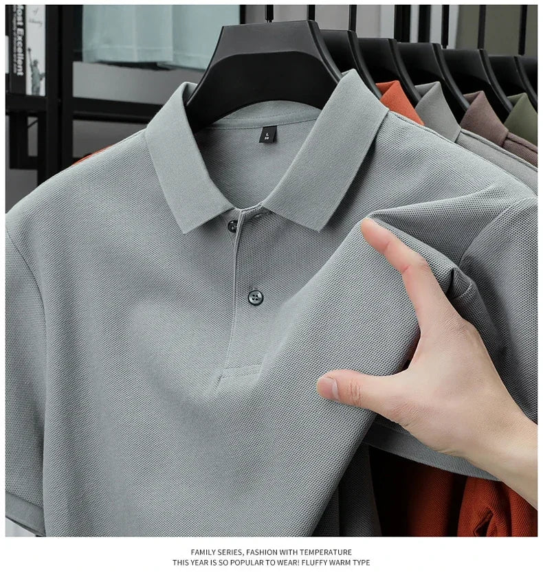 20 Colors Men's 100% Cotton Polo Shirt - Summer Casual Breathable Tee,Ideal for Golf and Sports,Business Casual,Silk-Like Finish