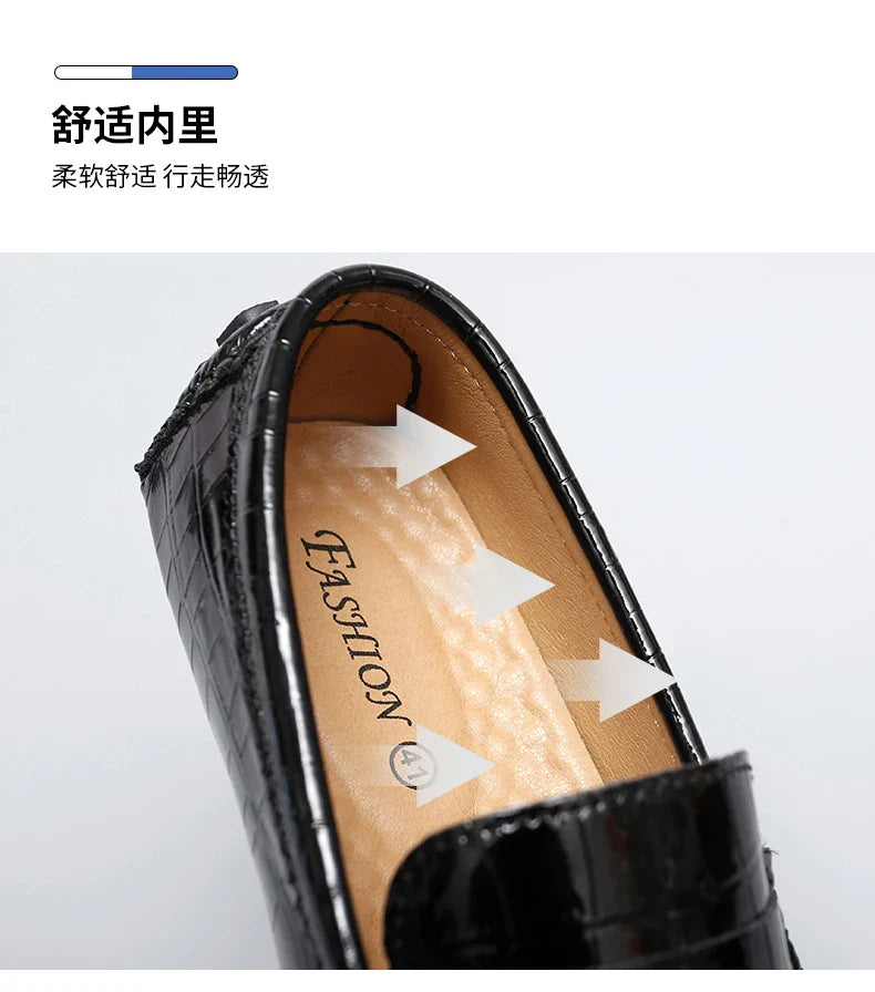 Patent Leather Beanie Shoes for Men 2025 New Spring and Summer Large Size Patent Leather Casual British Leather Shoes for Women Slip-On Slip-On Shoes