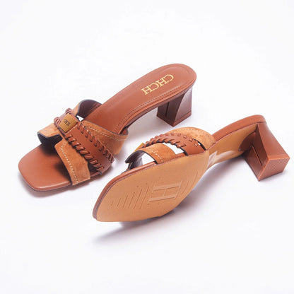 Women's Sandals Summer New Cow Leather High Heels High Quality Retro Commuting Women's Shoes