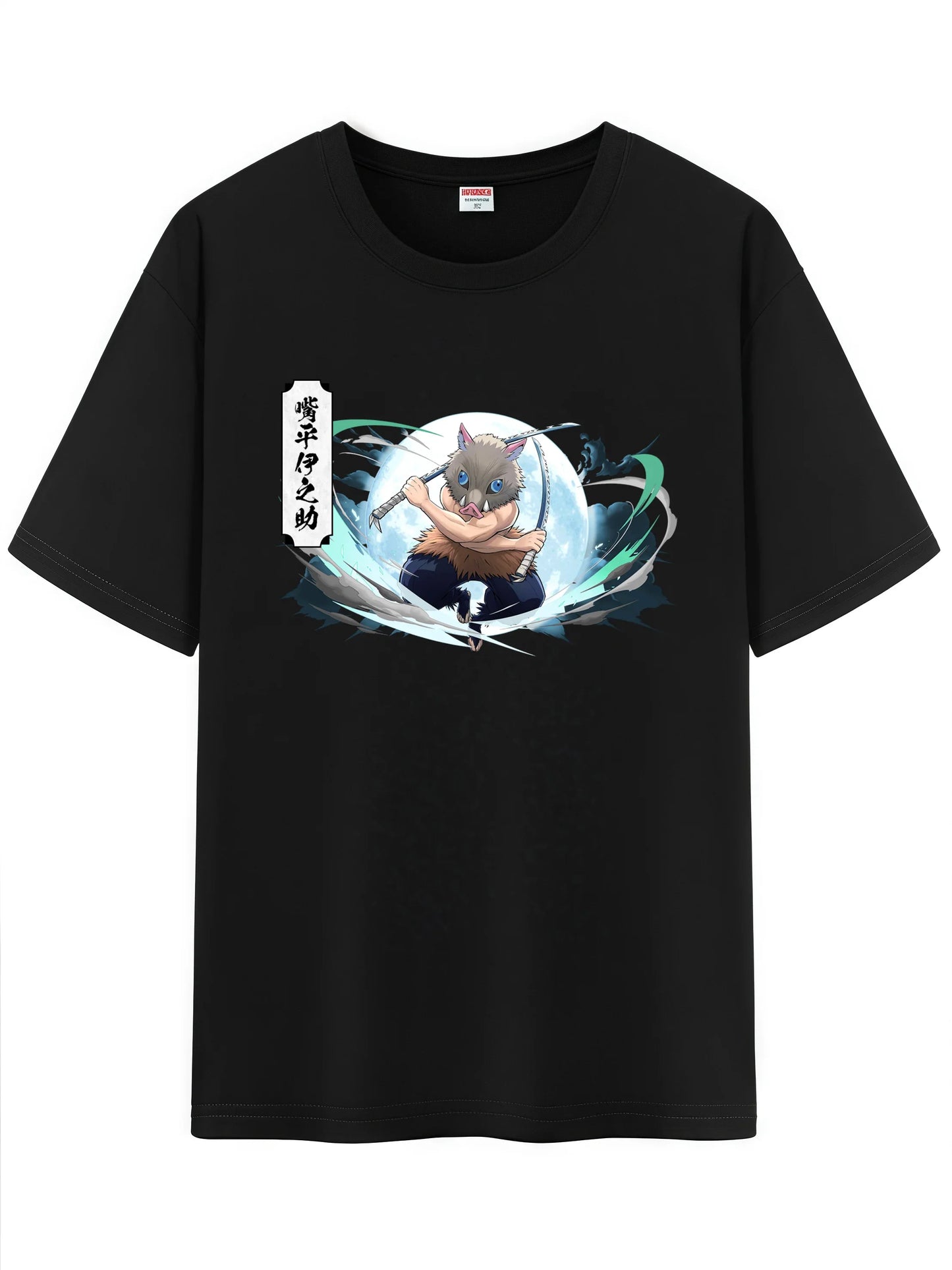 Unisex Japanese Anime Pattern T-Shirt,Demon Slayer Character Tanjirou Nezuko Graphic Short Sleeve Regular Fix Tee Shirt