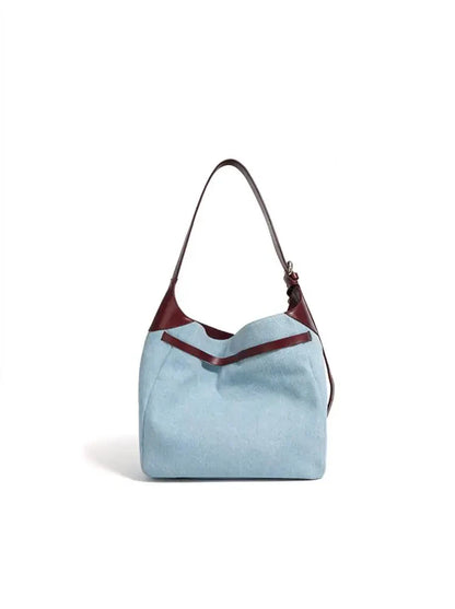 Women Fashion Denim Shoulder Bag Large Capacity Handbag Tote Hobo for Lady