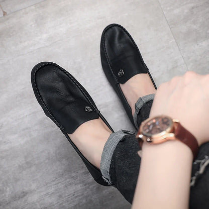 Men Casual Shoes Genuine Leather Luxury Brand Men Loafers Italian Moccasins Breathable Slip on Men Driving Shoes Chaussure Homme