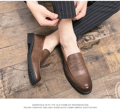 Classic Men's Dress Shoes Office Formal Leather Shoes High Quality Brogues Casual Business Shoes For Men Social Party Loafers