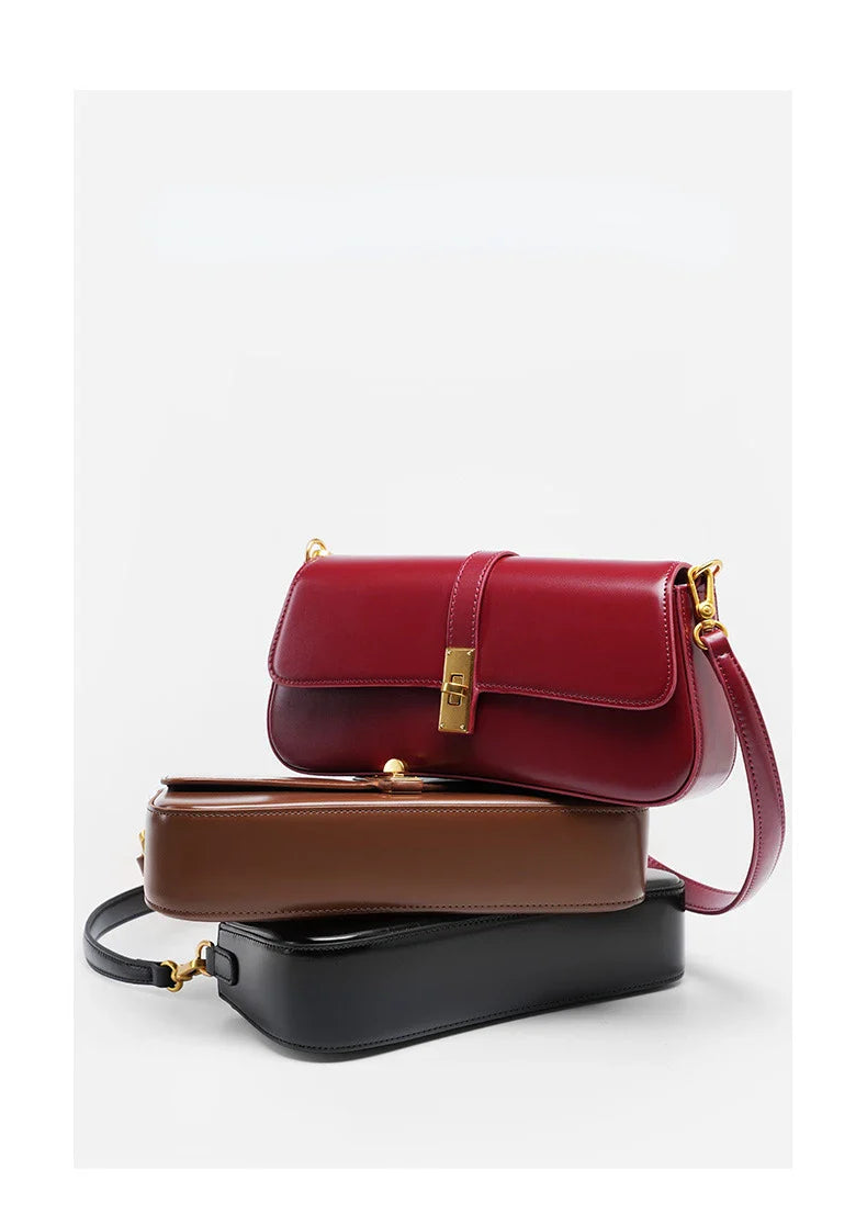 Women Genuine Leather Shoulder Bag Female Fashion Handbag Totes Small Underarm Bag Casual Daybag Mini Purse -KG1313