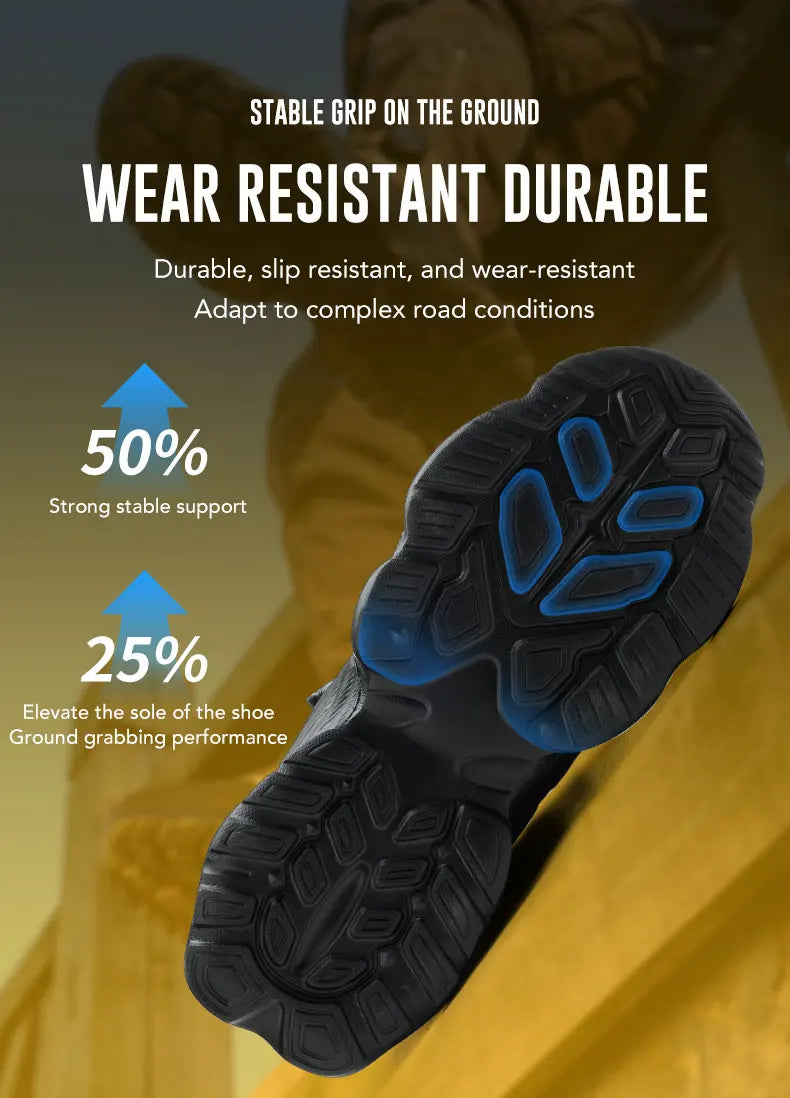 Rotating Button Fashion Sneaker Safety Shoes For Men Anti-Puncture Men's Work Shoes NO Slip Construction Working Boots Steel Toe