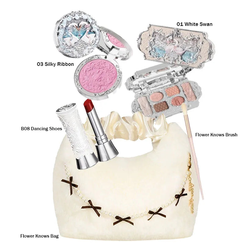 Makeup Set Box Full Swan Bear Garden Collection Embossed Blush Shine Lipstick Kit Foundation  All in Maquiagem Kit