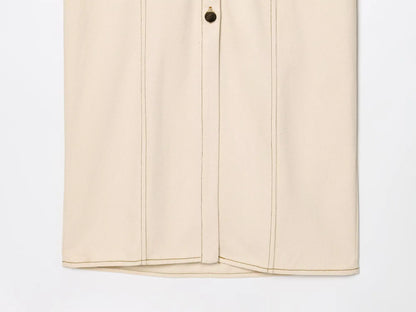summer new  women's elegant fashion waist pleated V-neck short-sleeved temperament denim MIDI dress